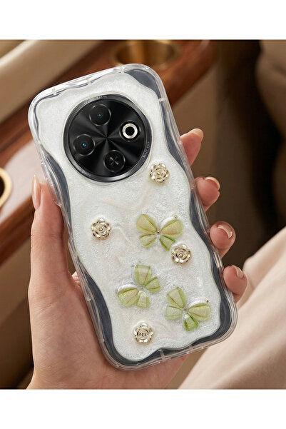 Rivor غطاء متوافق مع هاتف تكنو سبارك 30C مع حماية للكاميرا ونقش الفراشات والزهور