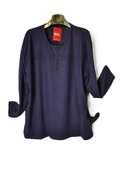 elma abone Μπλούζα μεγάλου μεγέθους από μαλλί χτενισμένο βαμβάκι-ροδακινί