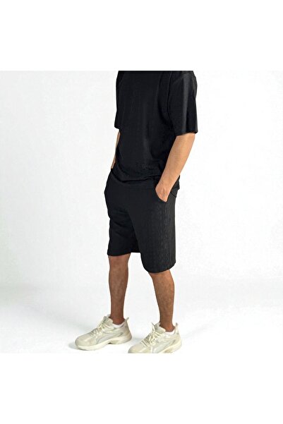 OneDay Men's Set 100% Turkish Cotton – T-shirt and Shorts – Black – Comfortable and Breathable
