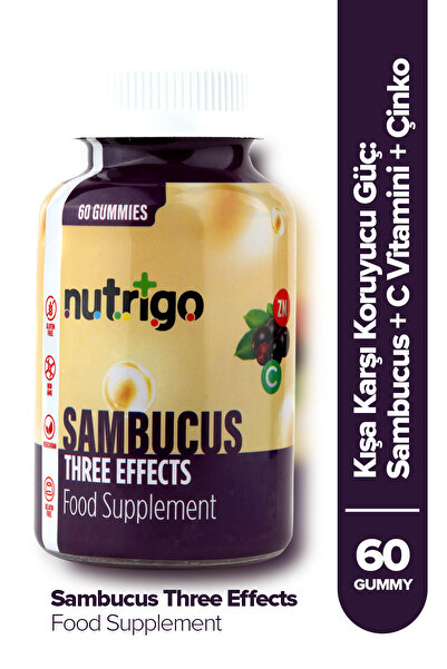 nutrigo Sambucus Bağışıklık Vitamini Sakızlı-60Adet- Kara Mürver, C Vit. ,Çin...