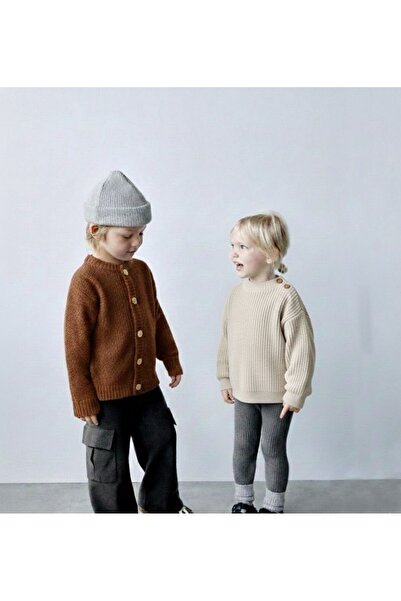 rg kidsstore Crew Neck Unisex Baby Knitwear Cardigan - Buttoned