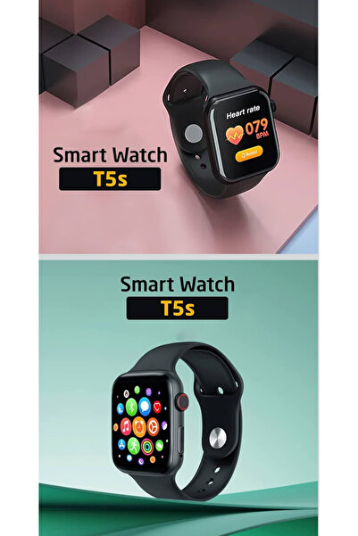 Zen Store BLACK Smart Watch T5S Series compatible with iPhone, Water Resistant Digital Display