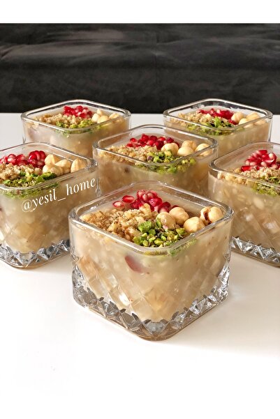 yeşil salata Conte Magnolia Cup Kesme Cam Kase 6'lı