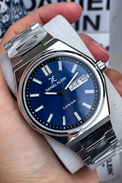 Daniel Klein 2025 Model Lacivert Kadran Gümüş Kordon Su Geçirmez Çelik Saat B...
