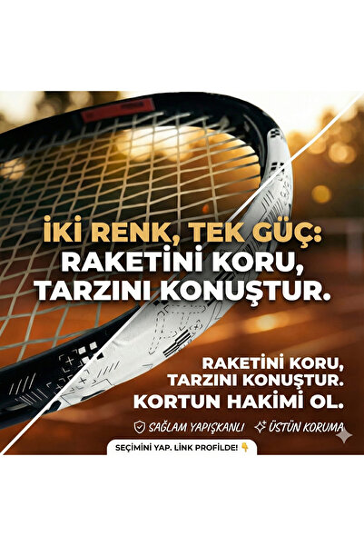 velare Desenli Tenis Raketi Kafa Koruyucu (Raket Kafa Koruma Bandı)