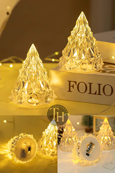Toptanhane Çam Ağacı Şekilli Led Işık Mini Çam Ağacı Dekoratif Süs Lambası Yeni Yıl Yılbaşı Süsü Noel Ağacı