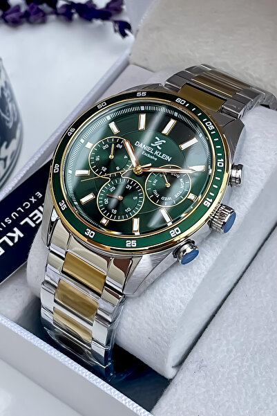 Daniel Klein All Functions Active Original Gold Color Men's Wristwatch with B...