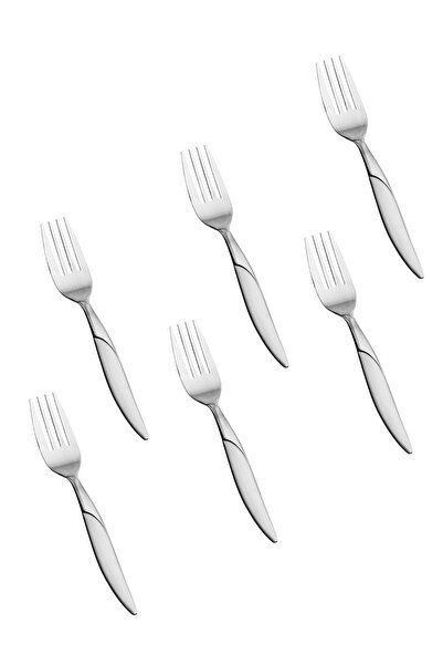 HIC طقم شوكة حلى من الاستيل المقاوم للصدأ مكون من 6 قطع