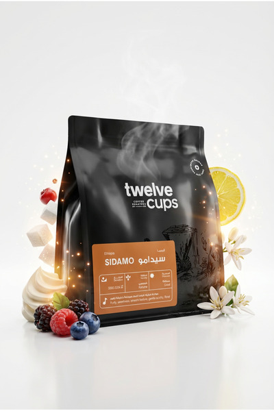 12Cups Ethiopia Sidamo v60 Coffee Beans Roasted 1kg- Whole Bean for Drip & Espresso Coffee