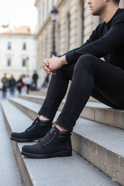 Vojo Arx Warm Lined Waterproof Casual Winter Men's Boots Thermo Sole Black Nubuck