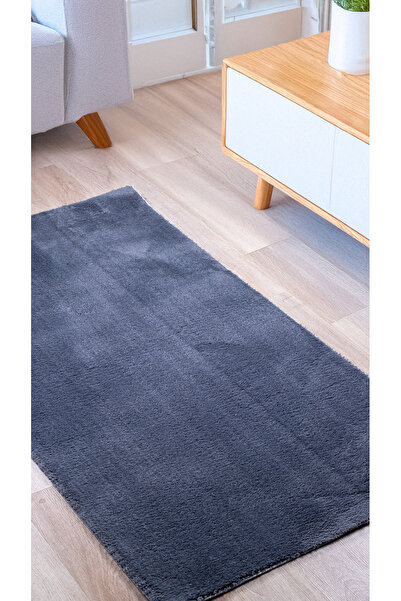Santiva Home Antrasit Post Peluş Yumuşak Yıkanabilir Kaymaz Dot Taban Salon K...