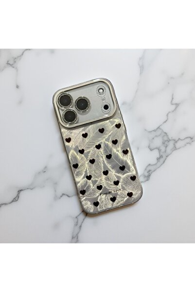 HYPERSOFT غطاء حماية لوكس لهاتف آيفون 16 مع حامل كاميرا ثلاثي الأبعاد منقوش وفضي