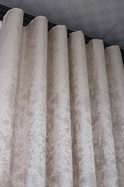 PERDEYERİ S Pile Alya Jacquard 1/3 Cortina de podea cu un singur aripă