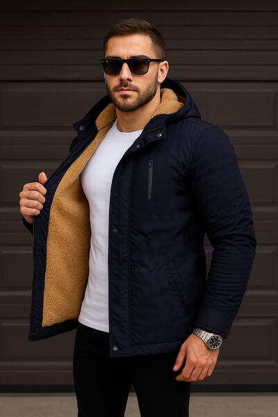 Delpino Αδιάβροχο και αντιανεμικό μακρύ παλτό με κουκούλα με γούνα στο εσωτερικό