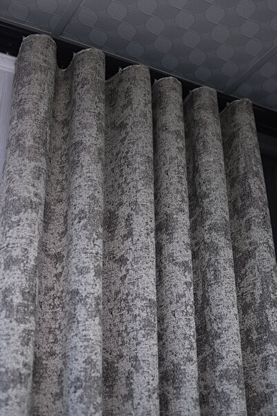 PERDEYERİ S Pile Alya Jacquard 1/3 Layer Floor Curtain Single Wing