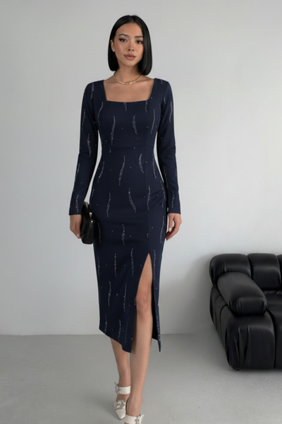 ALFUDO Moda Collection فستان سهرة طويل الأكمام متوسط ​​الطول من الأمام مصنوع ...