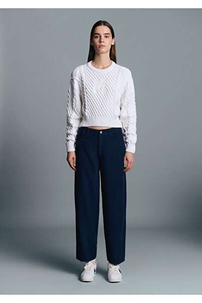 Mavi M Logo Crop Ecru Sweater Loose Fit / Relaxed Fit 1710796-80194