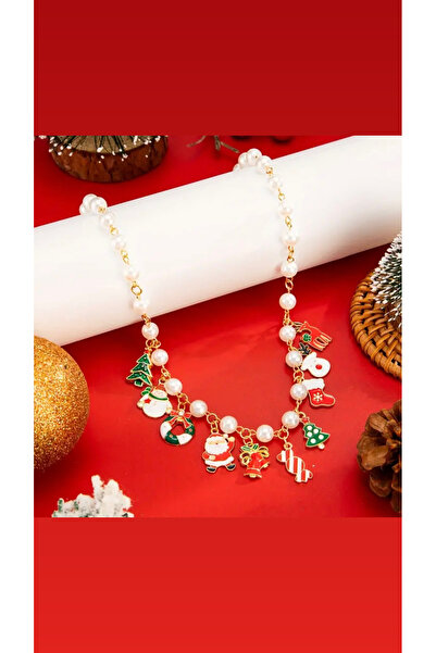 By Song Aksesuar Pearl New Year's Necklace, Christmas Necklace