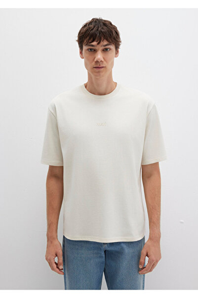 Mavi Logo Ecru Basic T-Shirt Relaxed Fit / Comfortable Cut 0613093-70134