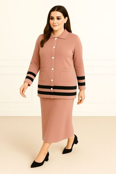 MAY MARA Women's Comfortable Fit Jacket and Skirt 2-Piece Knitwear Set