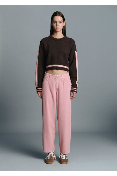 Mavi Καφέ πουλόβερ με λεπτομέρεια ρίγες / Κοντό κόψιμο 1710876-70251