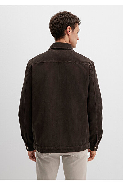 Mavi Καφέ βελούδινο πουκάμισο με τσέπες Loose Fit / Loose Comfortable Cut 0211750-70219