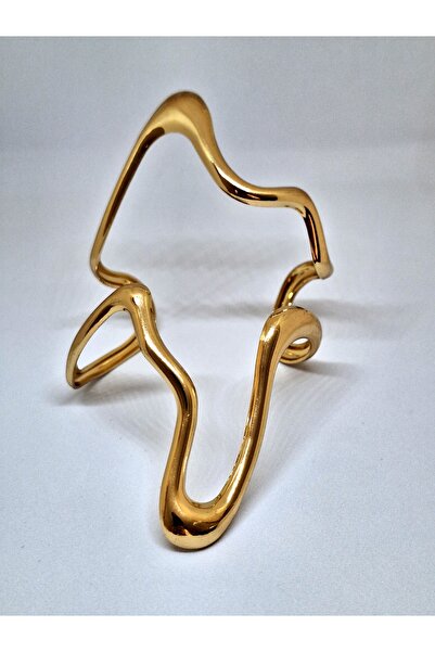 CION JEWELRY Kadın Çelik Gold Kelepçe Bileklik