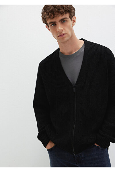 Mavi Wool Blend Zippered Black Cardigan Regular Fit / Regular Cut 0710262-900