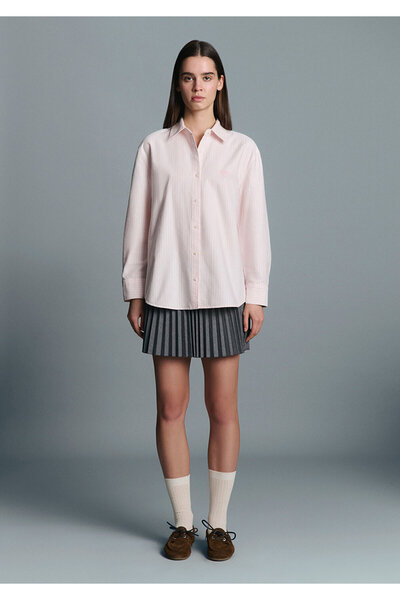 Mavi Ροζ ριγέ πουκάμισο Loose Fit / Χαλαρή Άνετη Κοπή 1211420-91459