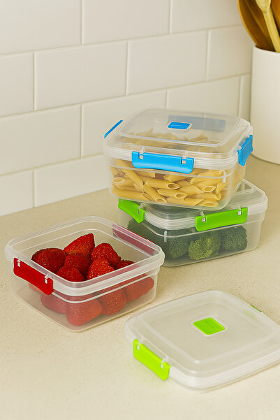 Generic مجموعة من 3 عبوات بلاستيكية لحفظ الطعام سعة 3.5 لتر للمطبخ من إسبانيا