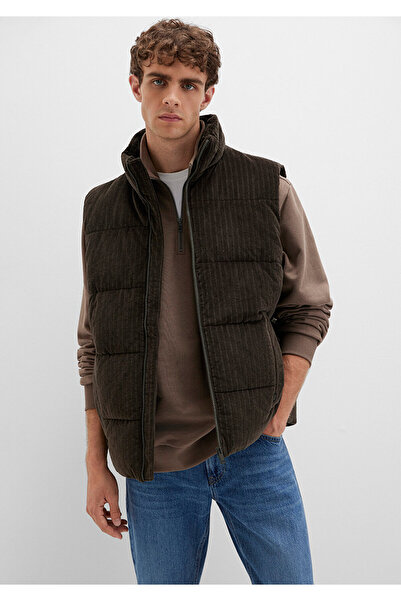 Mavi Καφέ βελούδινο φουσκωτό γιλέκο Regular Fit / Normal Cut 0110659-71552