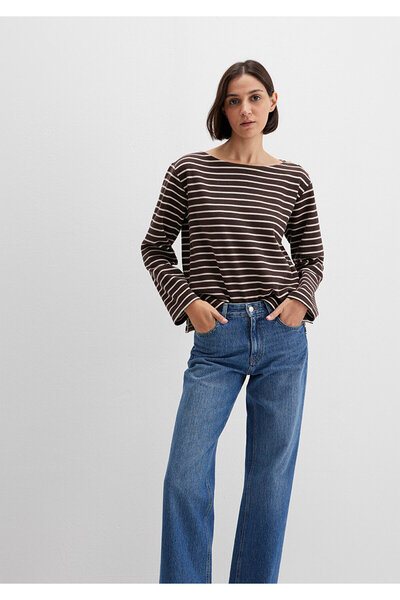 Mavi Ριγέ καφέ μπλουζάκι Regular Fit / Normal Cut 1613597-91190