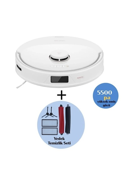 Roborock Çift Rulo Fırça Hassas Haritalama Akıllı 5500pa Robot Süpürge Yedek Temizlik Seti + Lambader