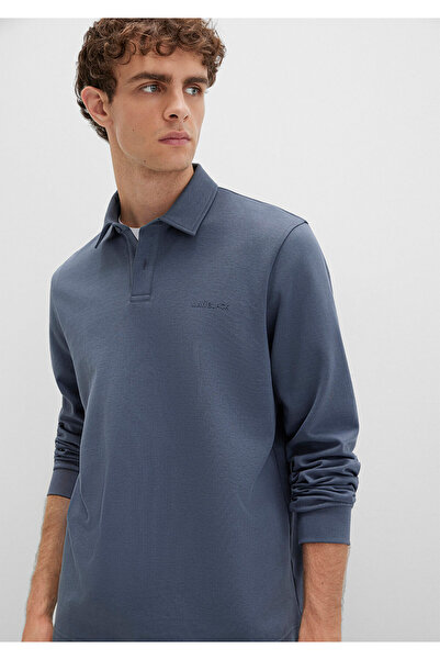 Mavi Button Detailed Navy Blue Polo T-Shirt Regular Fit / Standard Cut 0613043-80776