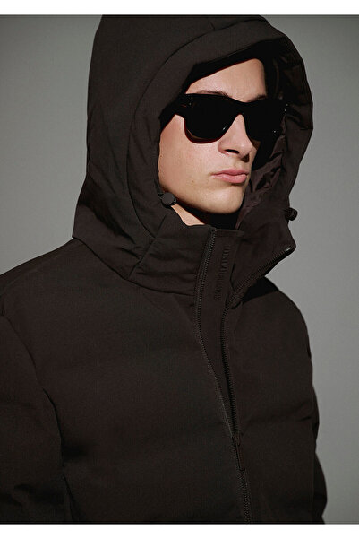 Mavi με κουκούλα Καφέ Φουσκωτό Παλτό 0110652-70219