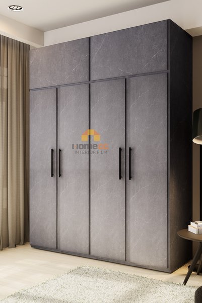 HOMECC İNTERİOR Adhesive Foil - Gray Rock Pvc Marble Panel Covering Paper - Furniture Wall Door - 120cm Wide - St686