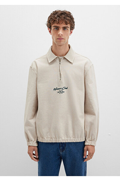 Mavi Semi-Zip Ecru Shirt 0211784-81202