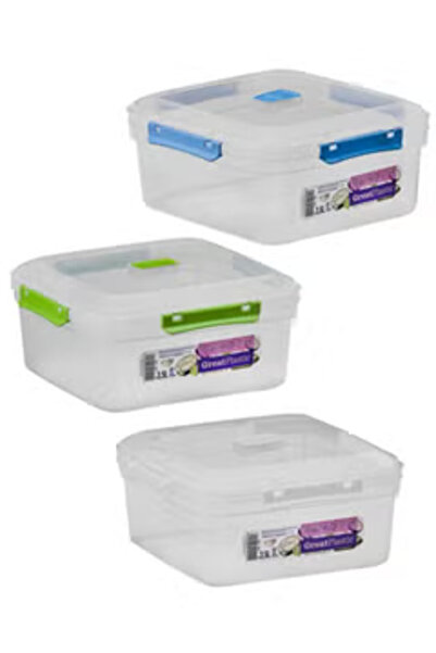 Generic مجموعة من 3 عبوات بلاستيكية لحفظ الطعام سعة 3.5 لتر للمطبخ من إسبانيا