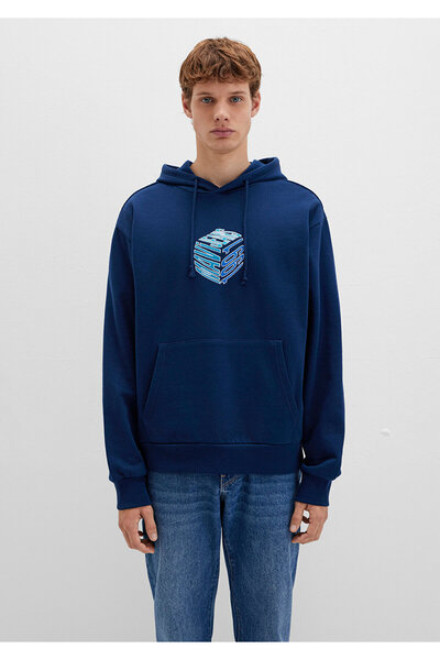 Mavi Світшот з капюшоном та принтом, синій 0S10397-89353