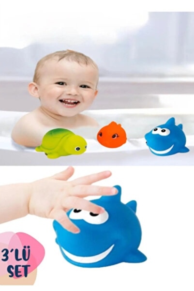 Ax Axentia Oyuncak Suda Yüzen Ses Çıkaran Vinil 3 Adet Banyo Oyuncağı Balık, ...