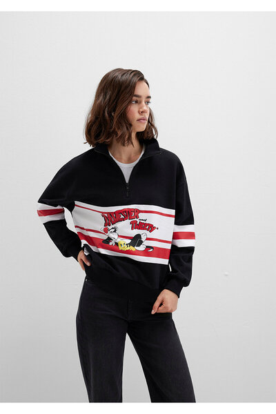 Mavi Μαύρο φούτερ με στάμπα Tom And Jerry 1S10472-900