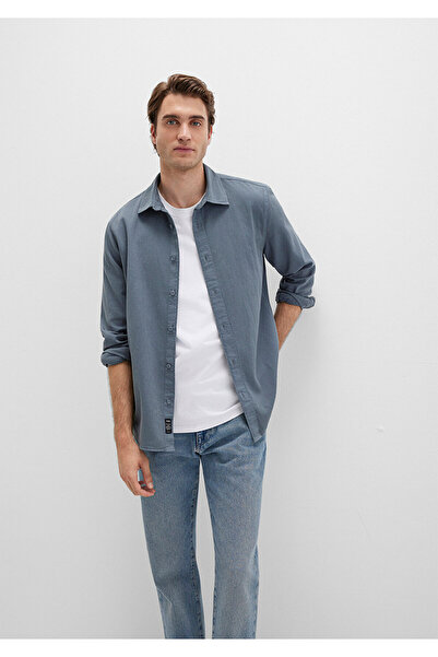 Mavi Linen Blend Gray Shirt Regular Fit / Regular Cut 0211641-80889
