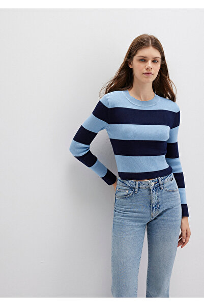 Mavi Pulover colorat în blocuri Crop / Cropped 1710724-90702