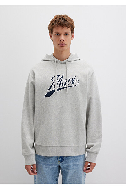 Mavi Logo Hooded Gray Sweatshirt 0S10469-80018