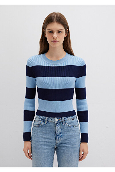 Mavi Pulover colorat în blocuri Crop / Cropped 1710724-90702