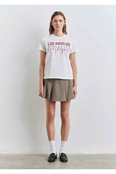 Mavi Los Angeles Printed Ecru T-Shirt Regular Fit 1613375-70057