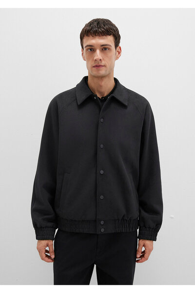 Mavi Μαύρο Bomber Faux Suede Jacket Loose Fit / Χαλαρή Άνετη Κοπή 0110649-71379