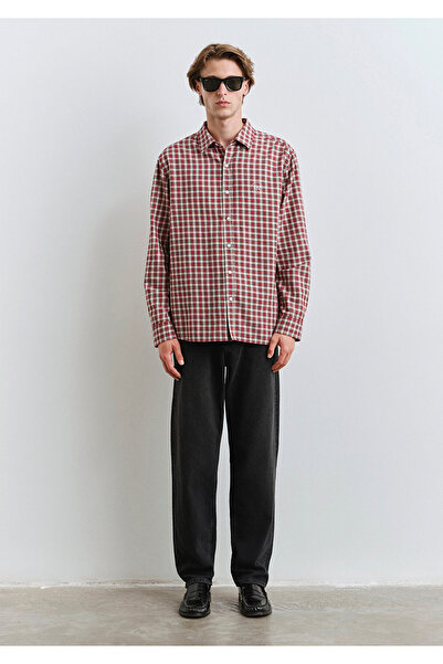 Mavi Mv Printed Checkered Red Shirt Loose Fit / Relaxed Fit 0211686-90909