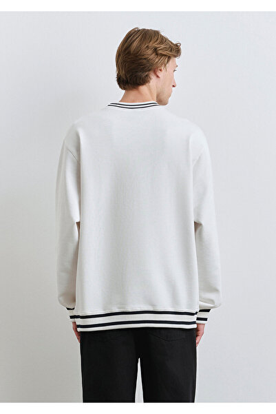 Mavi Stripe Detailed White Sweatshirt 0S10378-70057