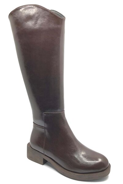 KOCAMANLAR Γυναικείες μπότες με φερμουάρ από λουστρίνι με επίπεδη σόλα Feles ...